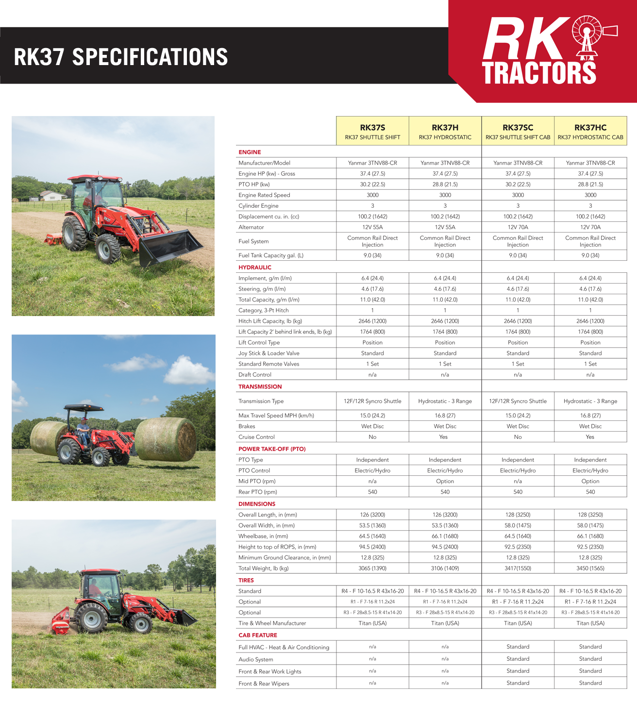 RK37 Series Tractors | RK Tractors